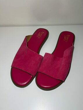 Franco Sarto Pink Suede Slide Sandals US 10 Woman